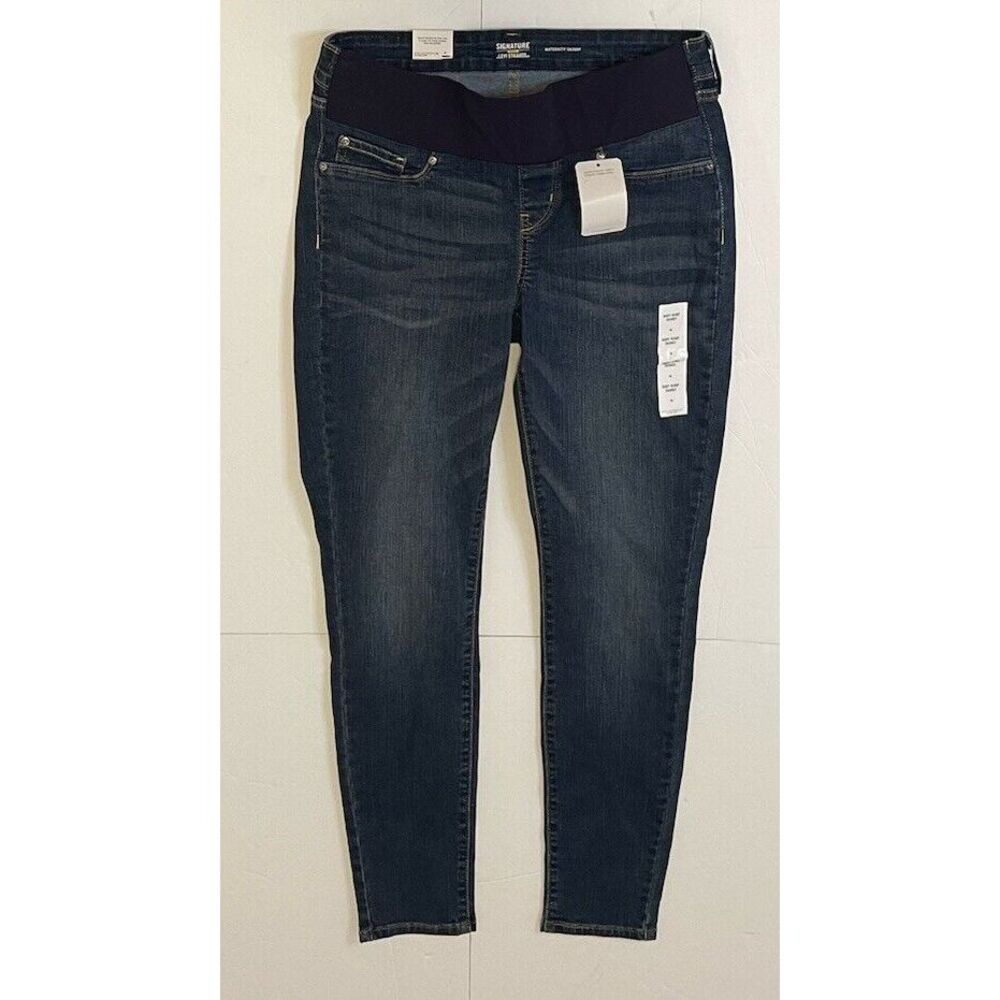 Levi's Dark Blue Skinny Maternity Jeans with Black Waistband
